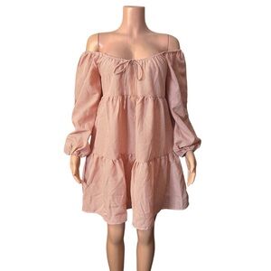 Elegant Pink Off-Shoulder Dress